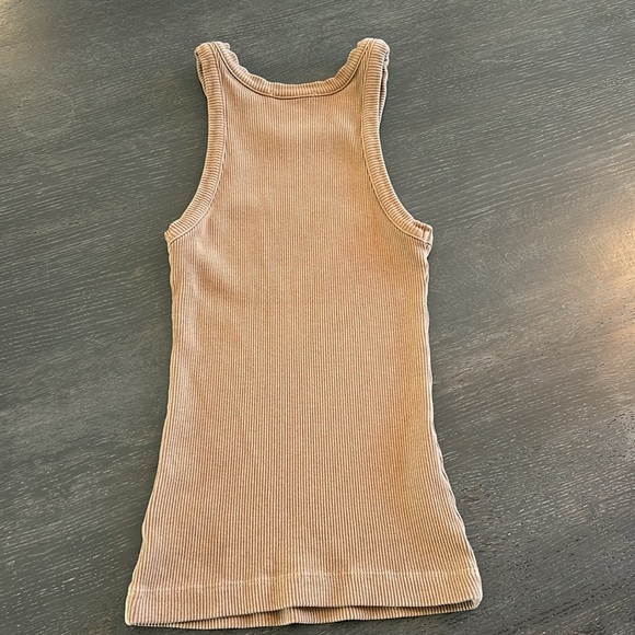 Agolde Bailey Ribbed Tank Top in Mouse Brown - Picture 7 of 12